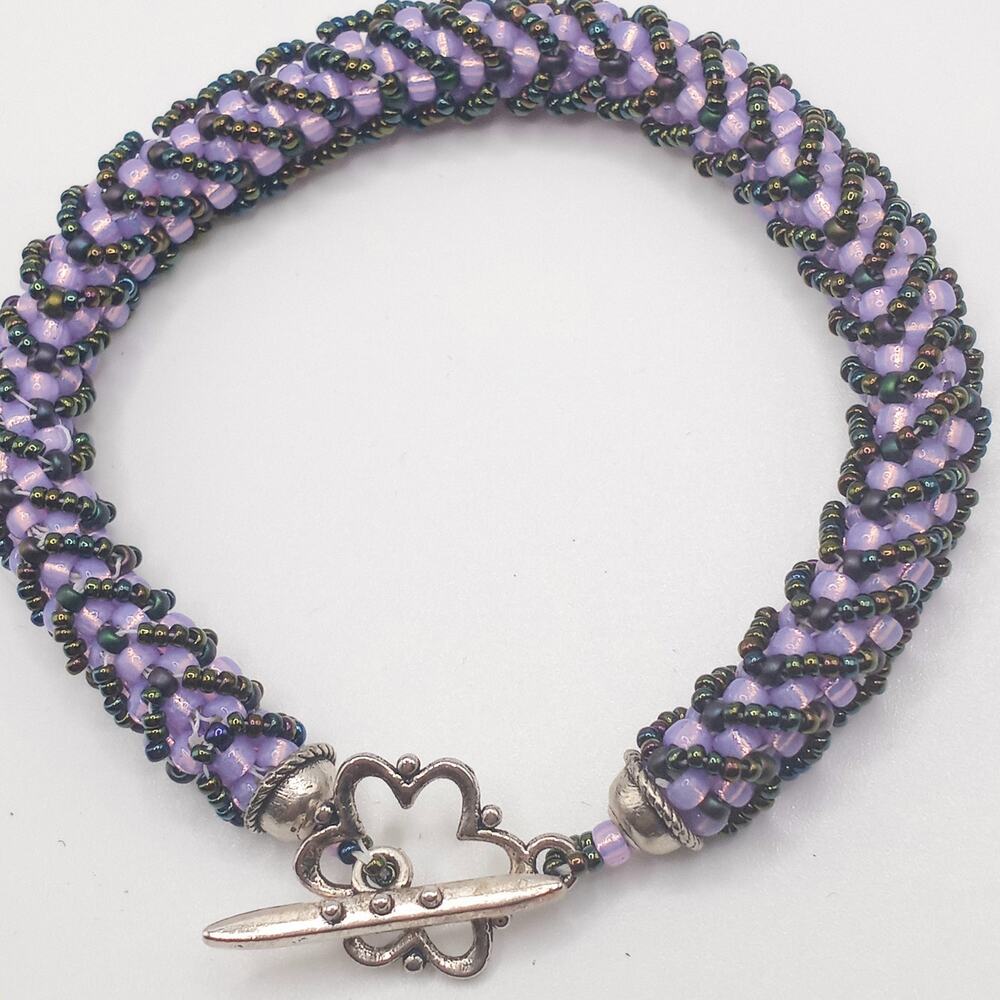 HANDMADE Violet Netted Rope Bracelet 7.5'' - Picture 1 of 6